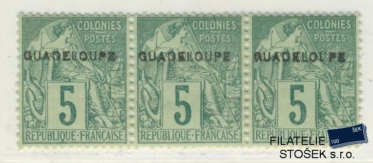 Guadeloupe známky Yv 17 3 Páska