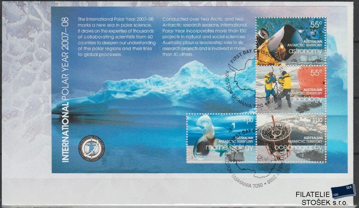 Australská Antarktida známky FDC Mi Blok 2