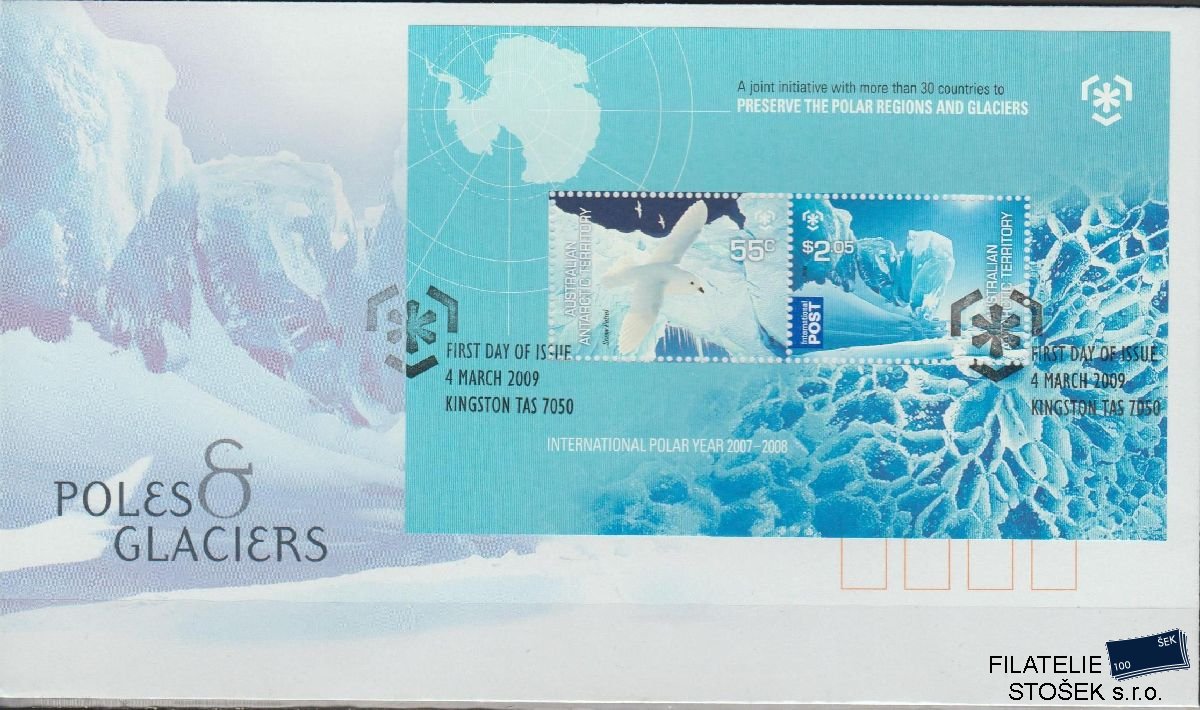 Australská Antarktida známky FDC Mi Blok 4