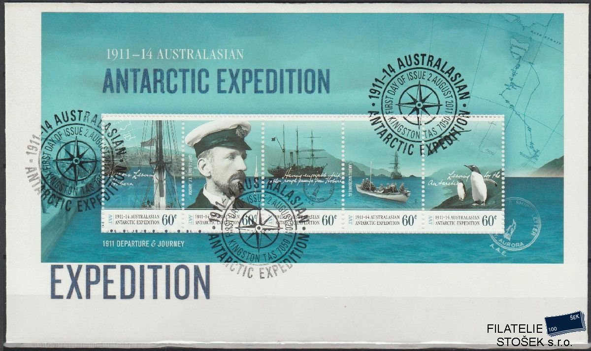Australská Antarktida známky FDC Mi Blok 7