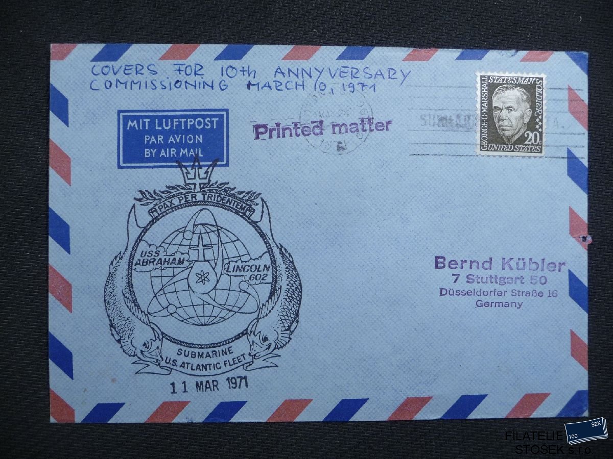 Lodní pošta celistvosti - USA - USS Abraham Lincoln
