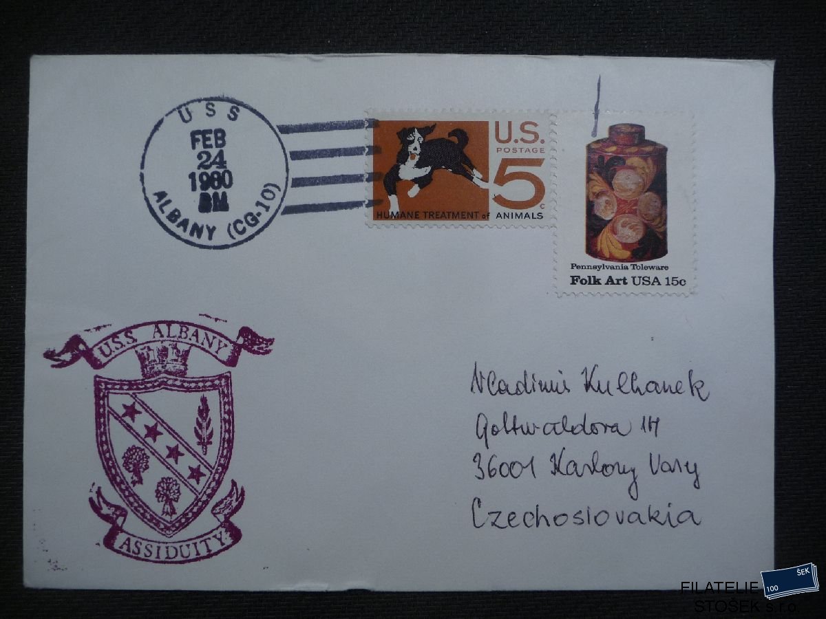 Lodní pošta celistvosti - USA - USS Albany