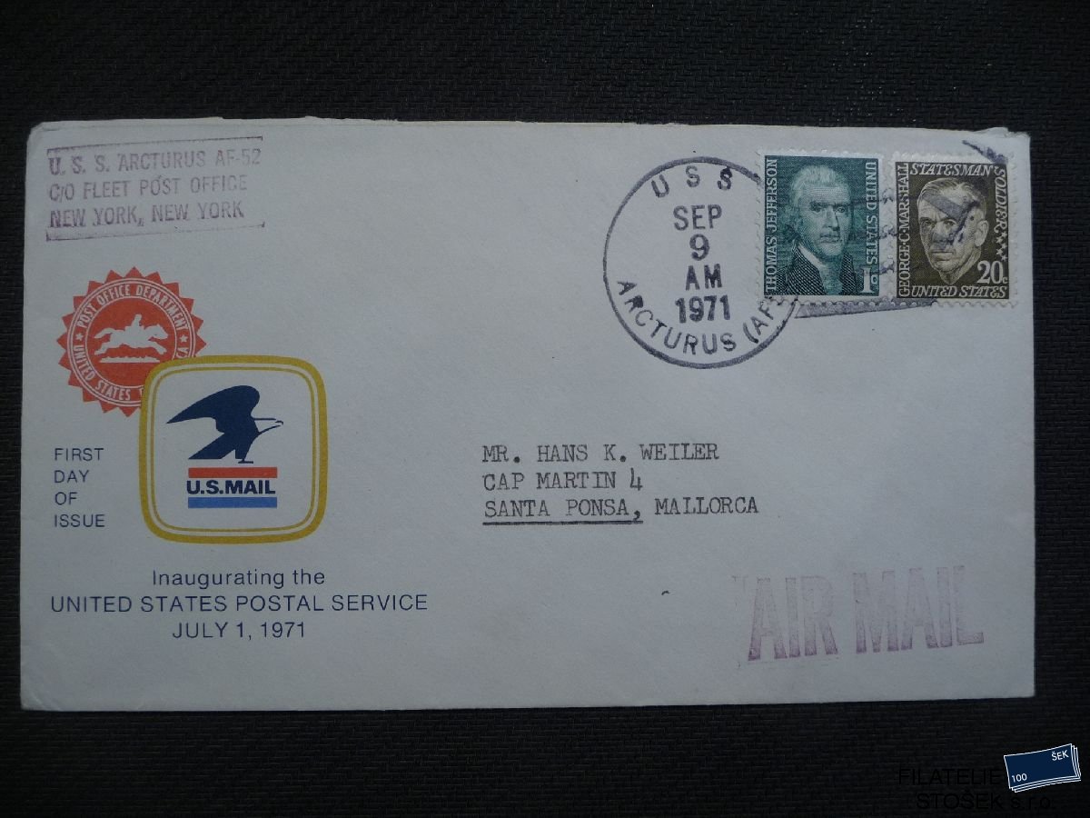 Lodní pošta celistvosti - USA - USS Arcticus