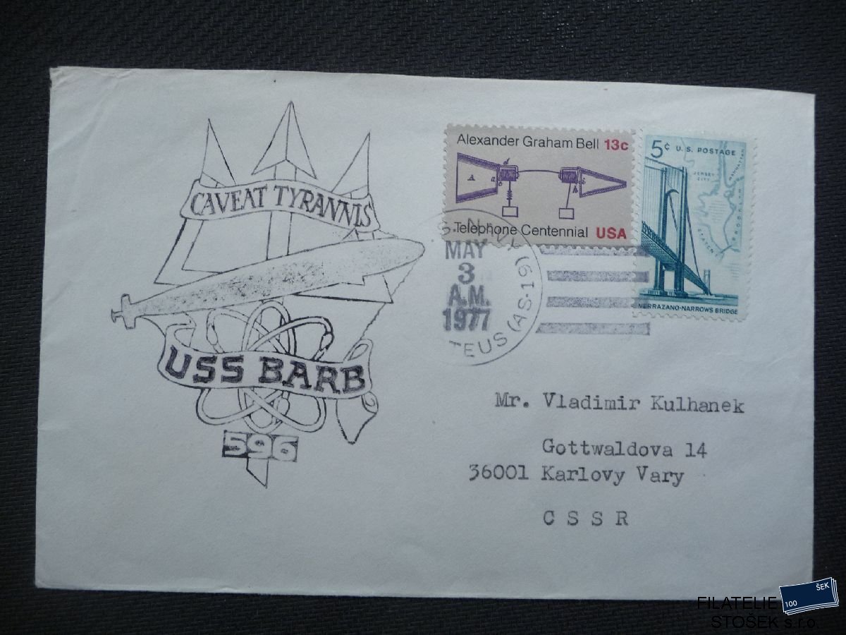 Lodní pošta celistvosti - USA - USS Barb