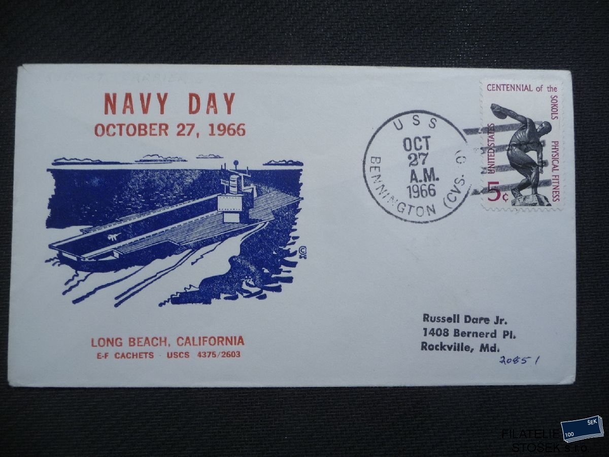 Lodní pošta celistvosti - USA - USS Bennington