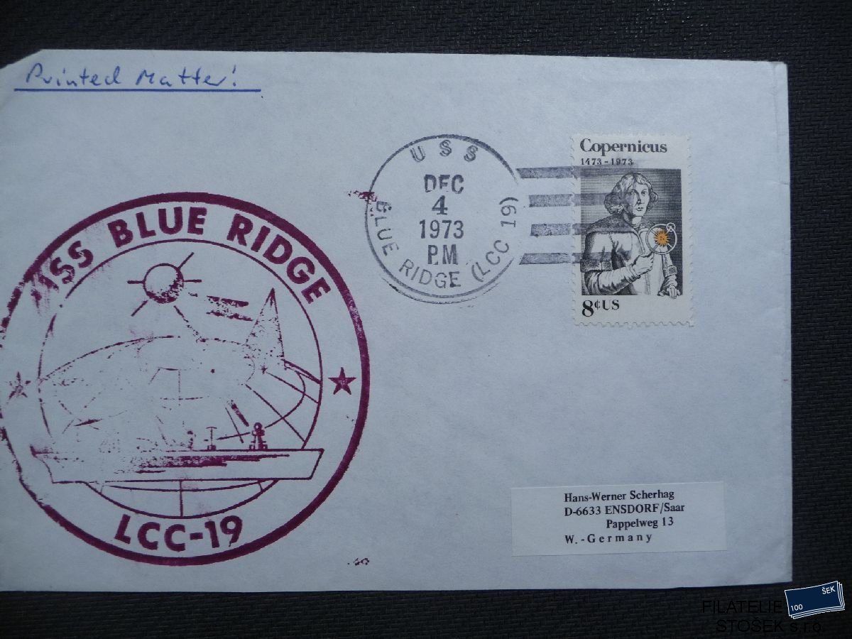 Lodní pošta celistvosti - USA - USS Blue Ridge
