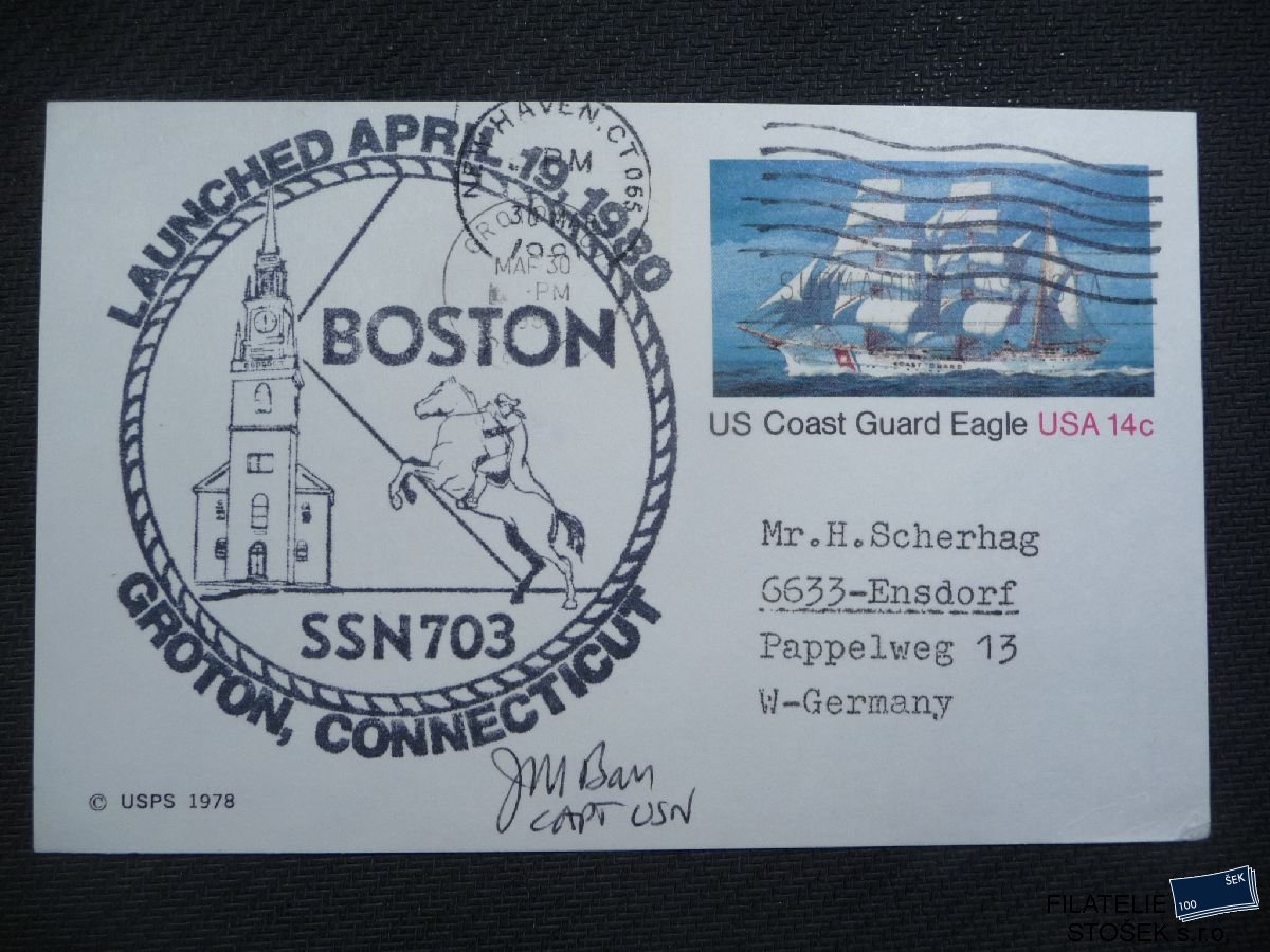 Lodní pošta celistvosti - USA - USS Boston