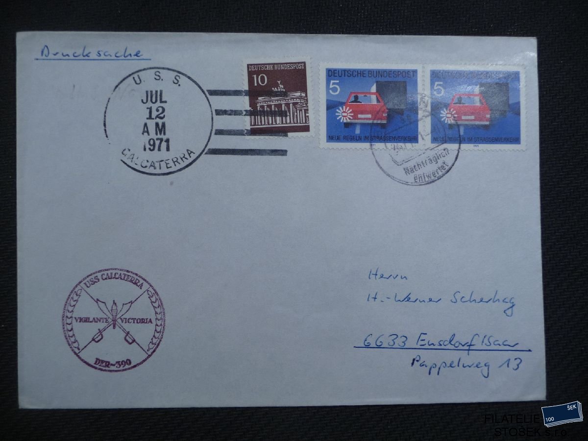 Lodní pošta celistvosti - USA - USS Calcaterra