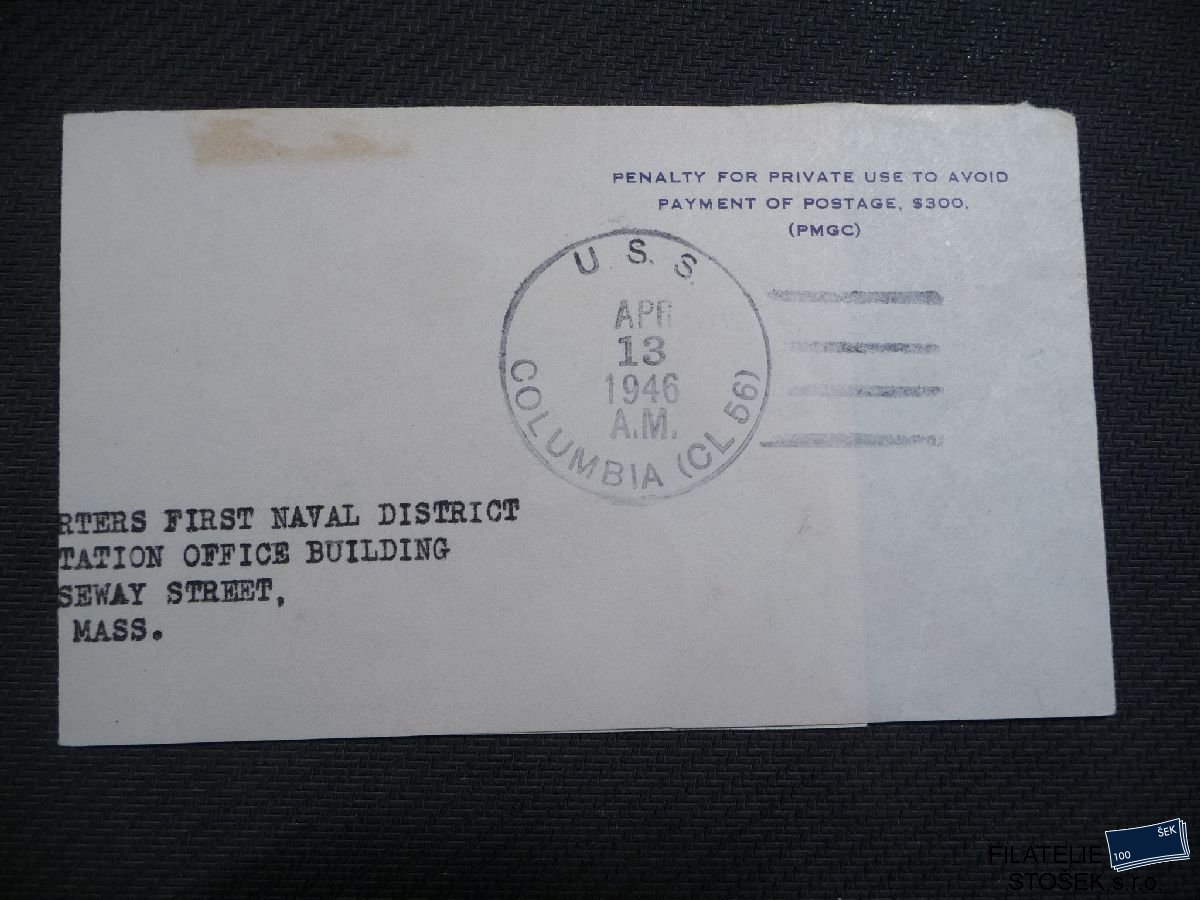 Lodní pošta celistvosti - USA - USS Columbia - Páska
