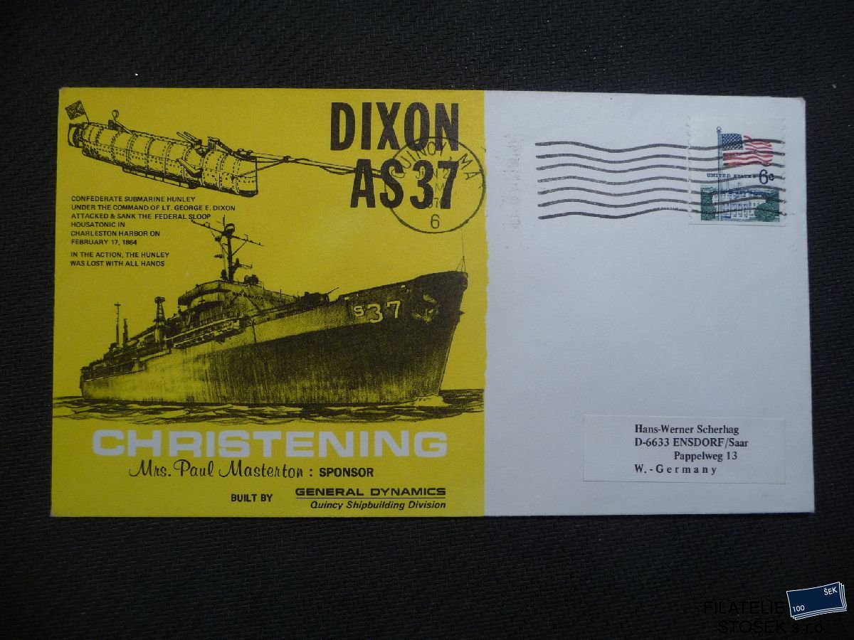 Lodní pošta celistvosti - USA - USS Dixion