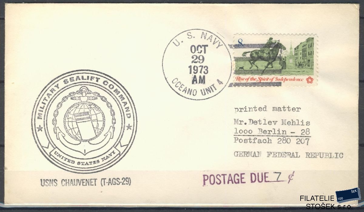 Lodní pošta celistvosti - USA - USS Chauvenet