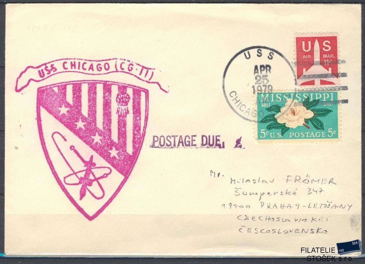 Lodní pošta celistvosti - USA - USS Chicago