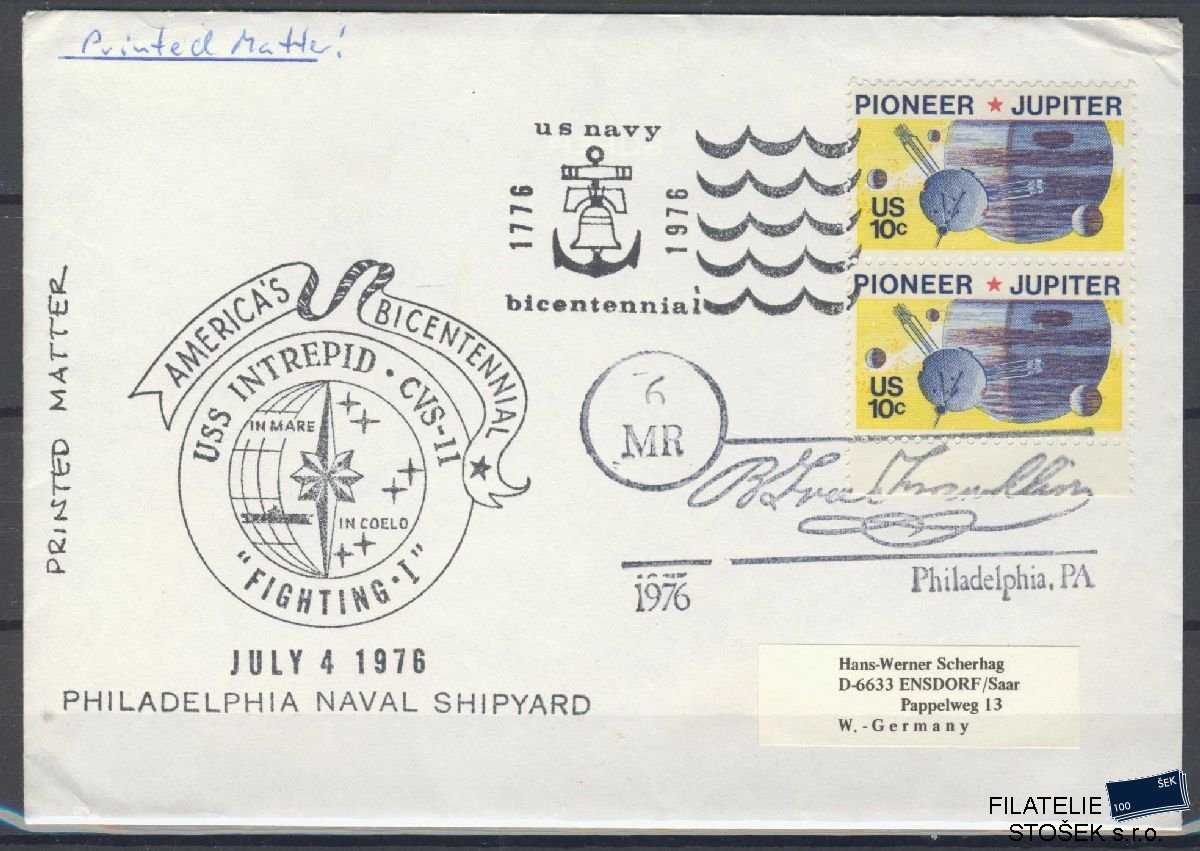 Lodní pošta celistvosti - USA - USS Intrepid
