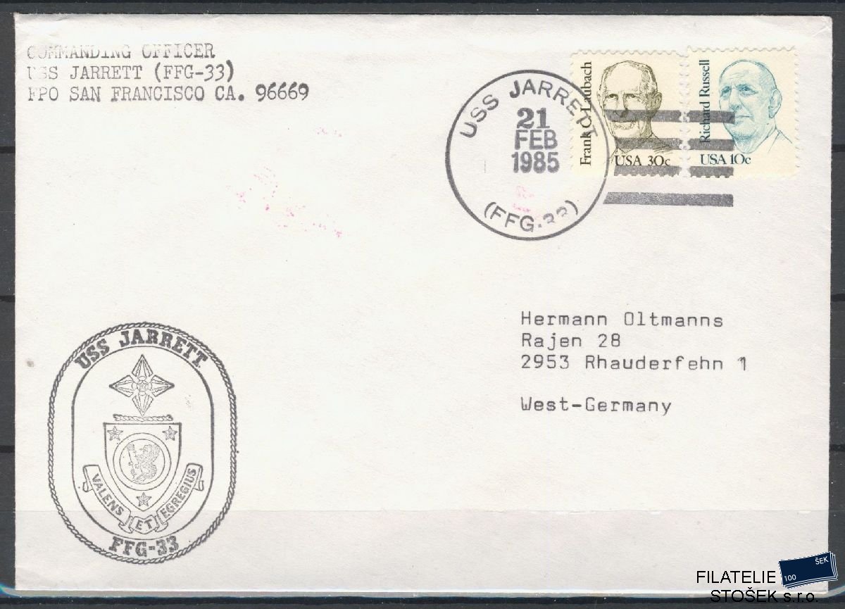 Lodní pošta celistvosti - USA - USS Jarrett