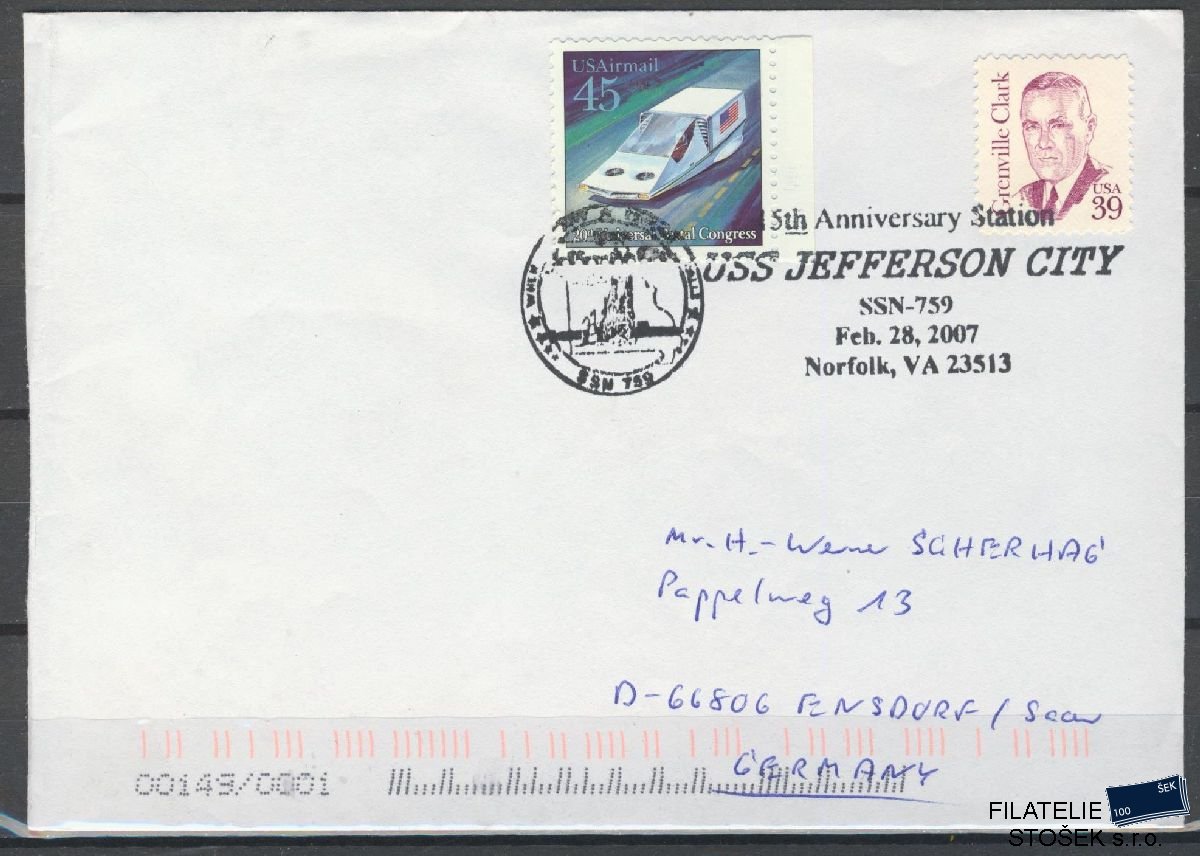 Lodní pošta celistvosti - USA - USS Jefferson City