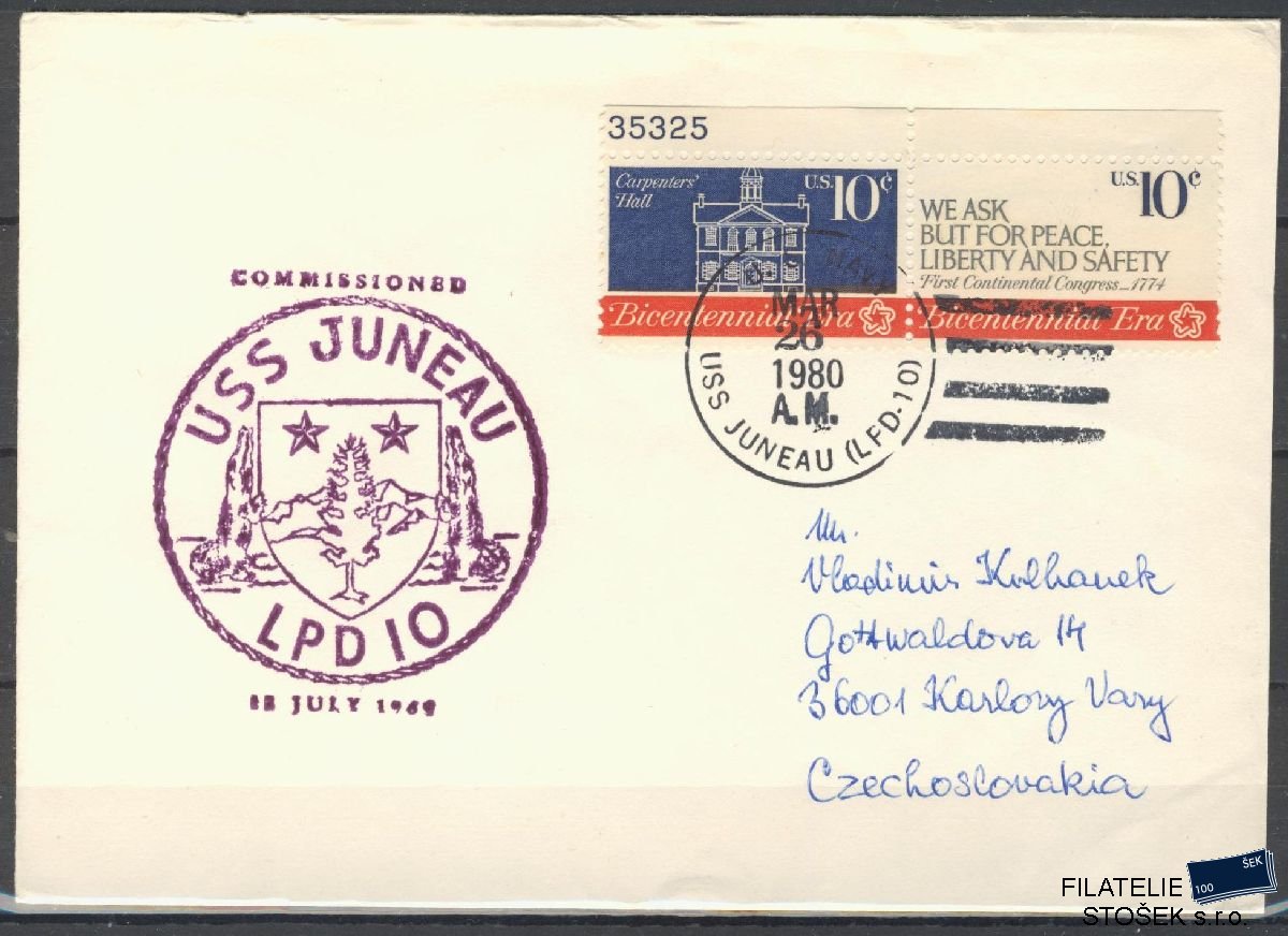 Lodní pošta celistvosti - USA - USS Juneau