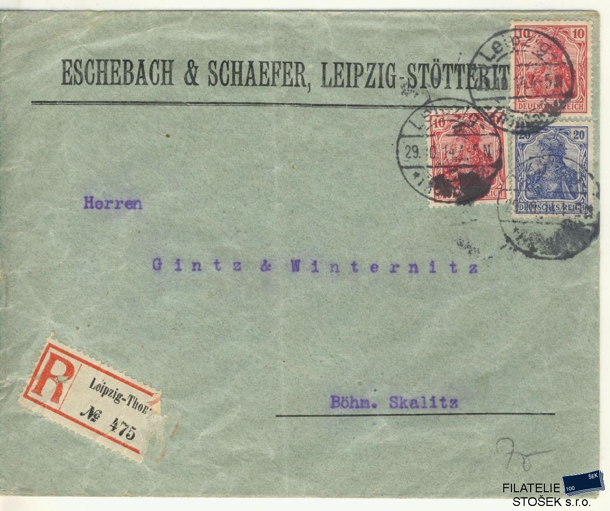Deutsches Reich celistvost - Leipzig - Skalitz