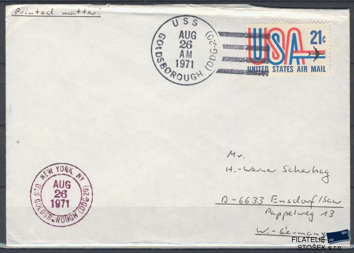 Lodní pošta celistvosti - USA - USS Goldsborough