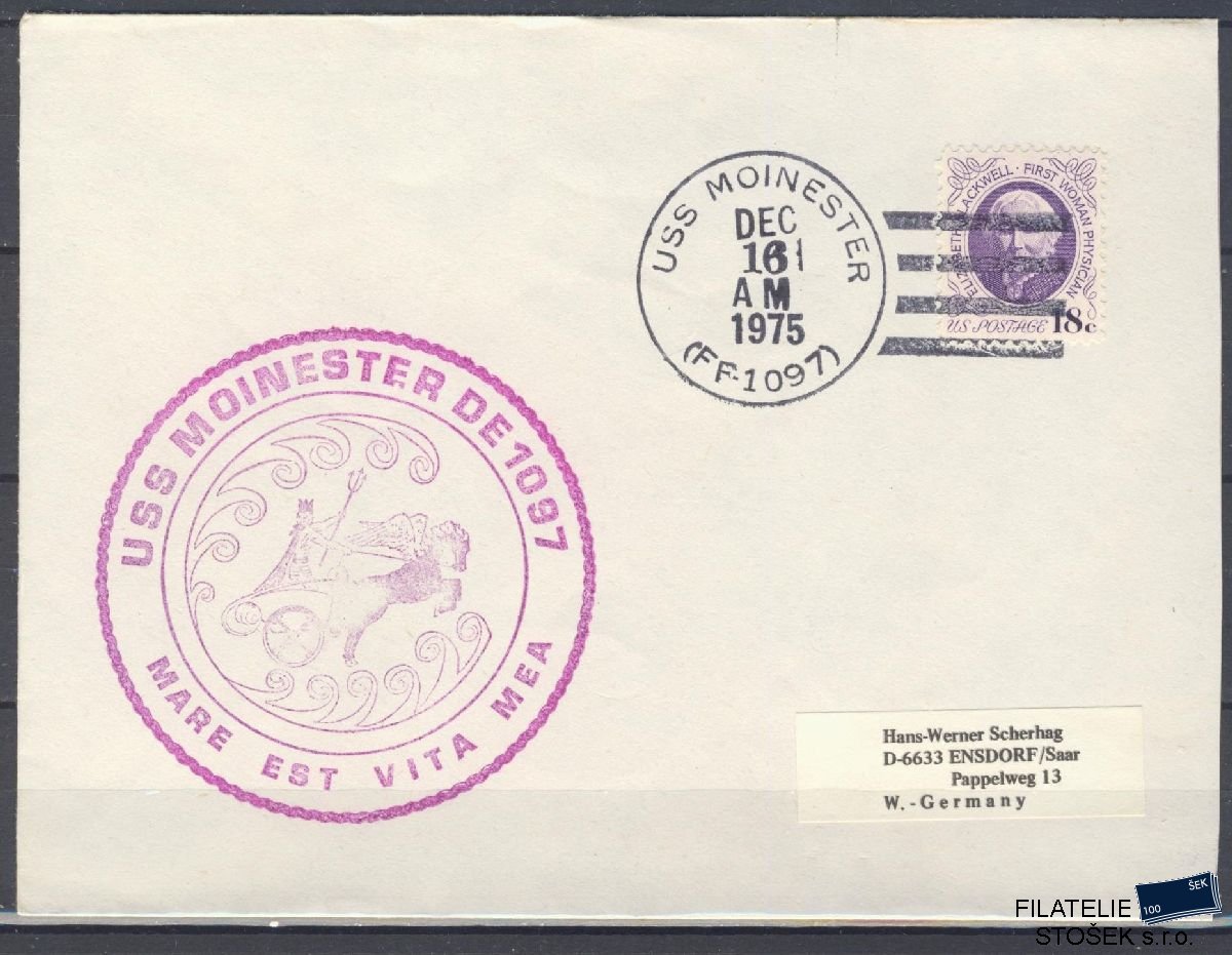 Lodní pošta celistvosti - USA - USS Moinester