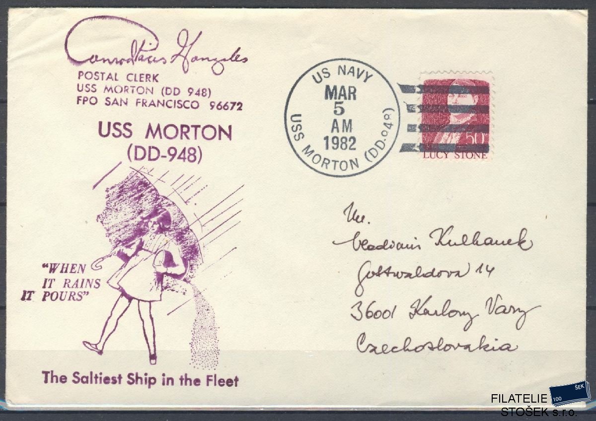 Lodní pošta celistvosti - USA - USS Morton