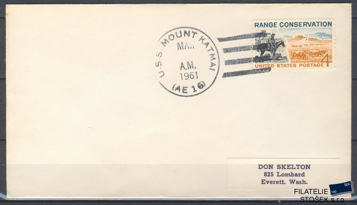 Lodní pošta celistvosti - USA - USS Mount Katmai