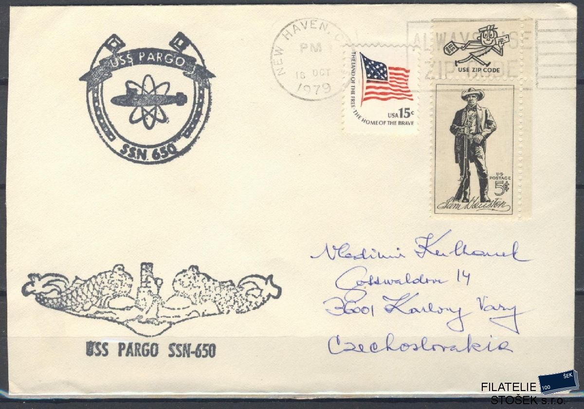 Lodní pošta celistvosti - USA - USS Pargo