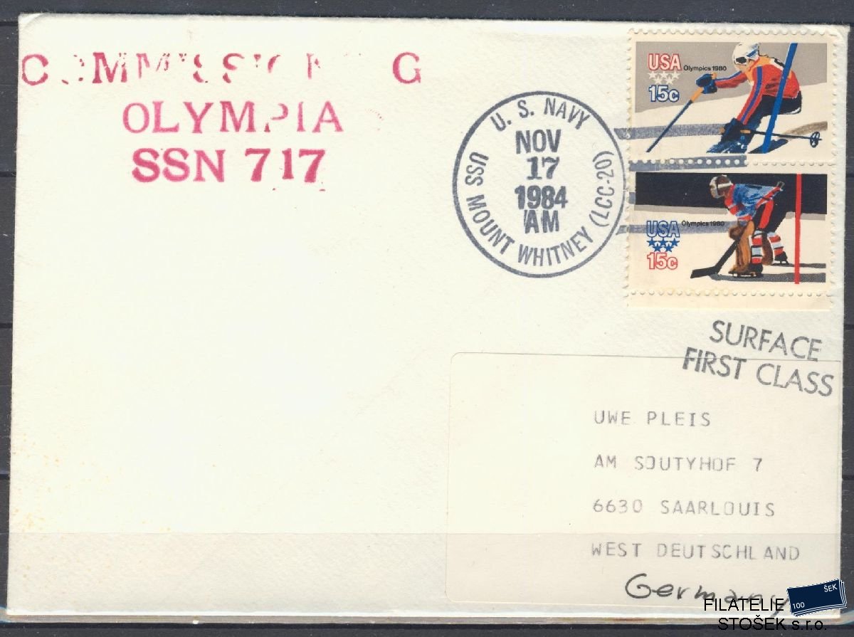 Lodní pošta celistvosti - USA - USS Olympia
