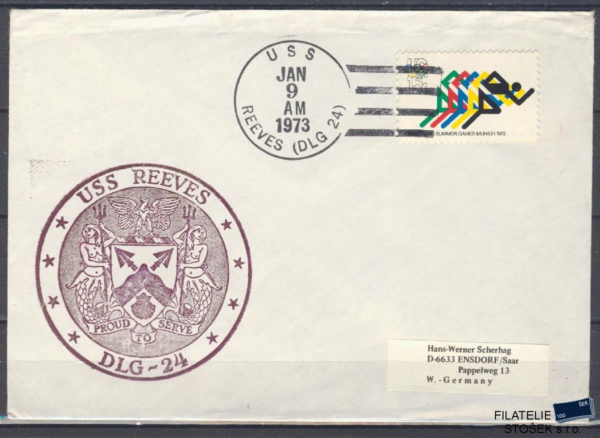 Lodní pošta celistvosti - USA - USS Reeves