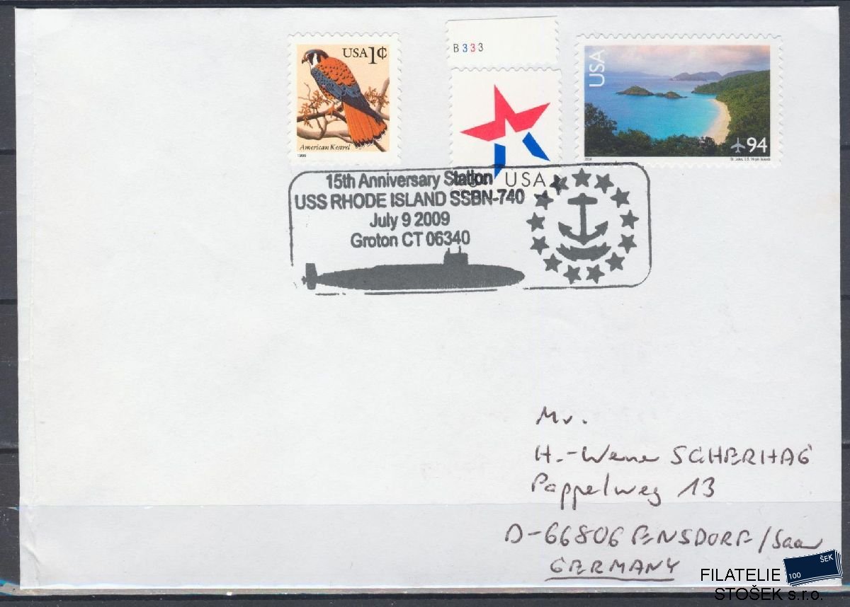 Lodní pošta celistvosti - USA - USS Rhode Island