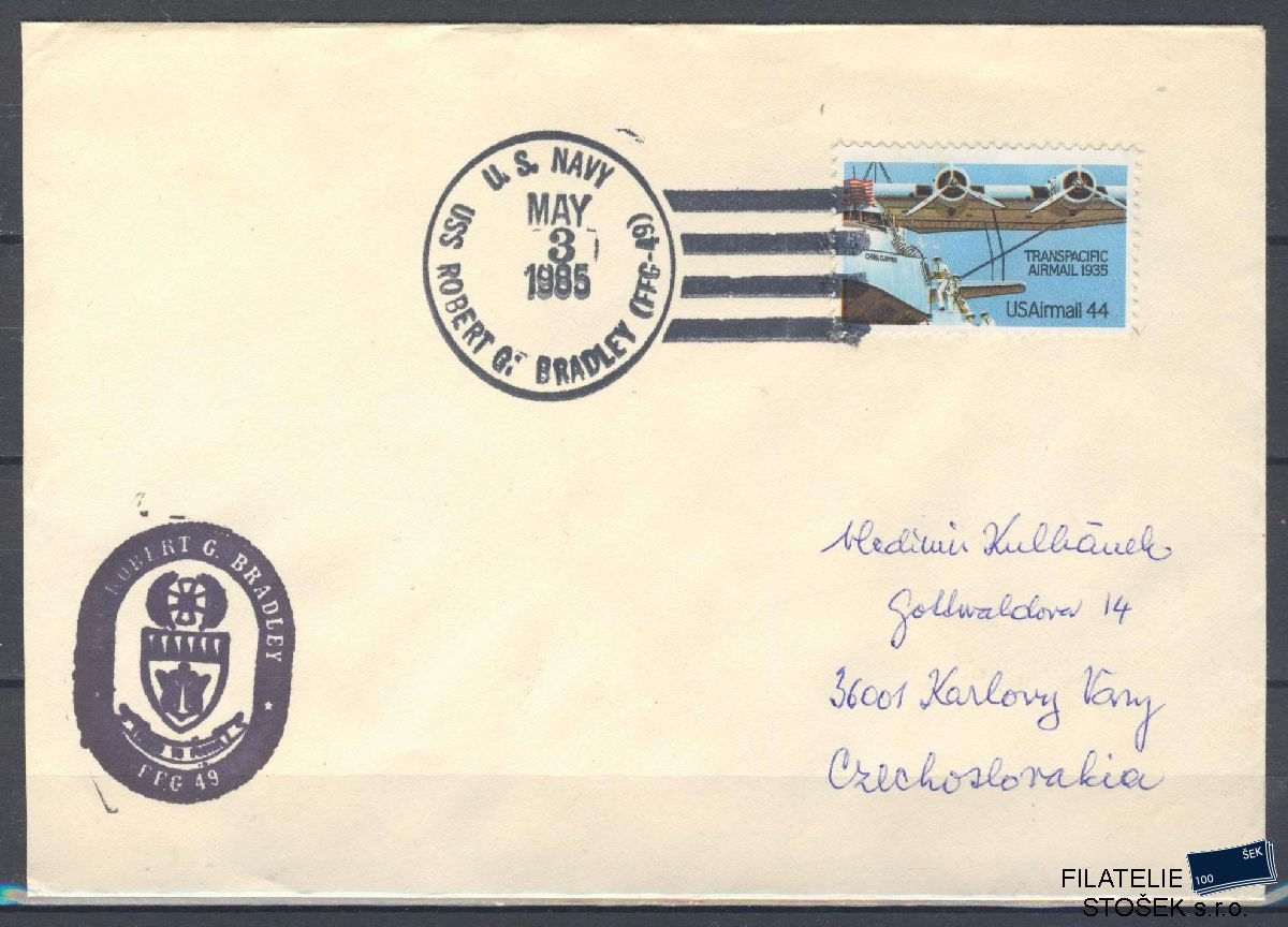 Lodní pošta celistvosti - USA - USS Robert G Bradley