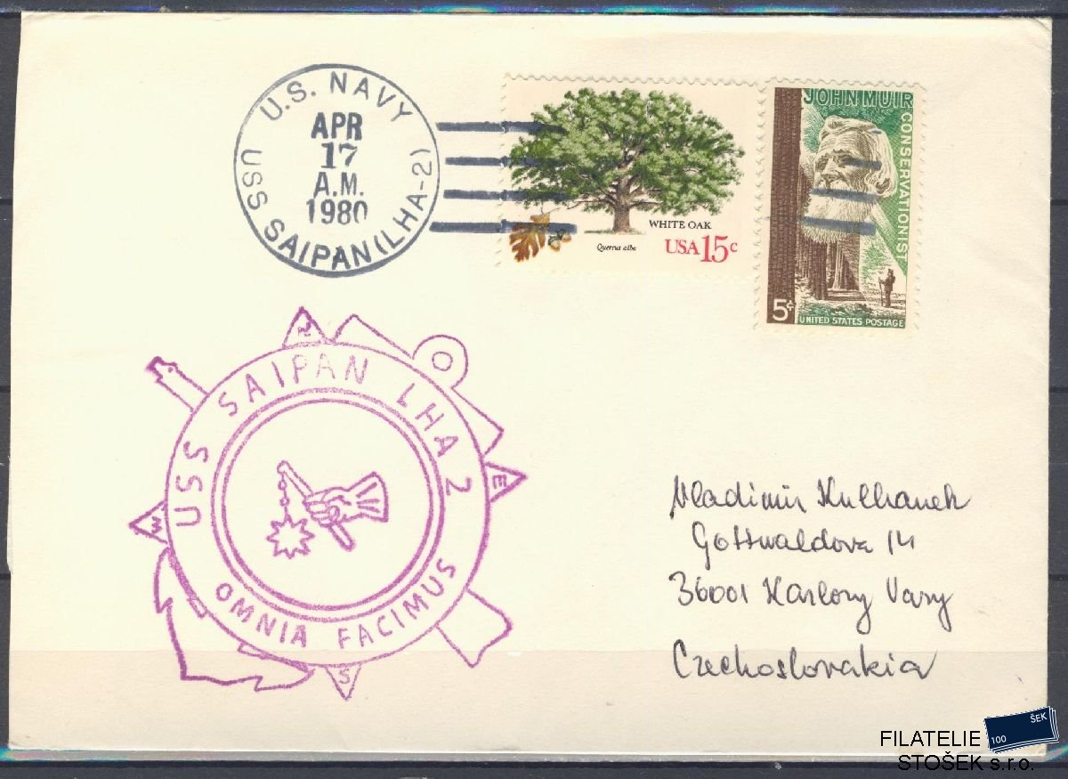 Lodní pošta celistvosti - USA - USS Saipan