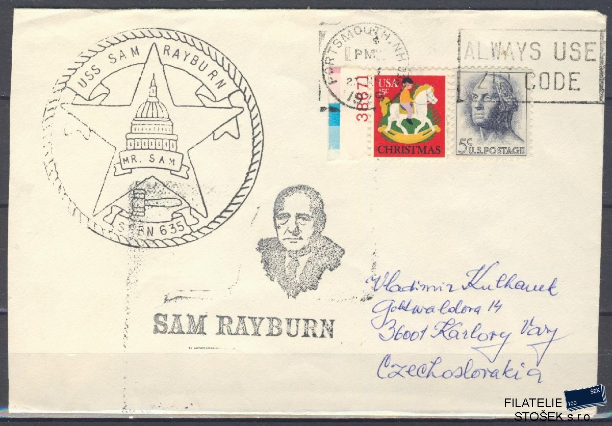 Lodní pošta celistvosti - USA - USS Sam Rayburn