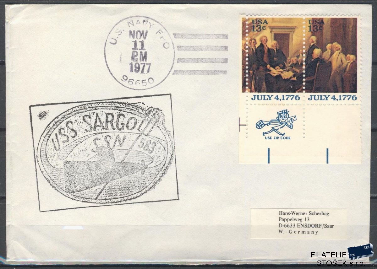 Lodní pošta celistvosti - USA - USS Sargo