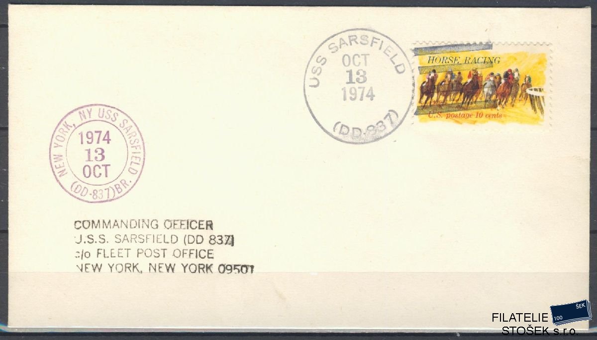 Lodní pošta celistvosti - USA - USS Sarsfield