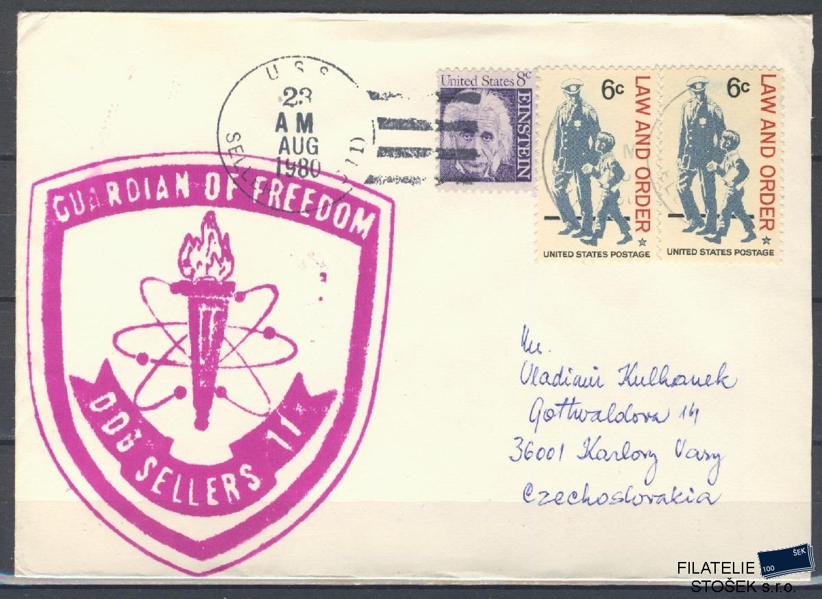Lodní pošta celistvosti - USA - USS Sellers