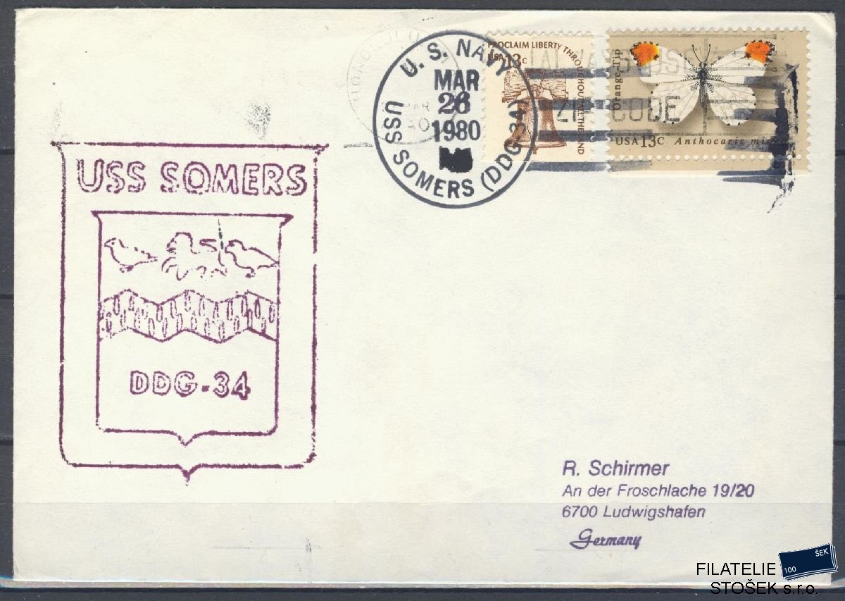 Lodní pošta celistvosti - USA - USS Somers
