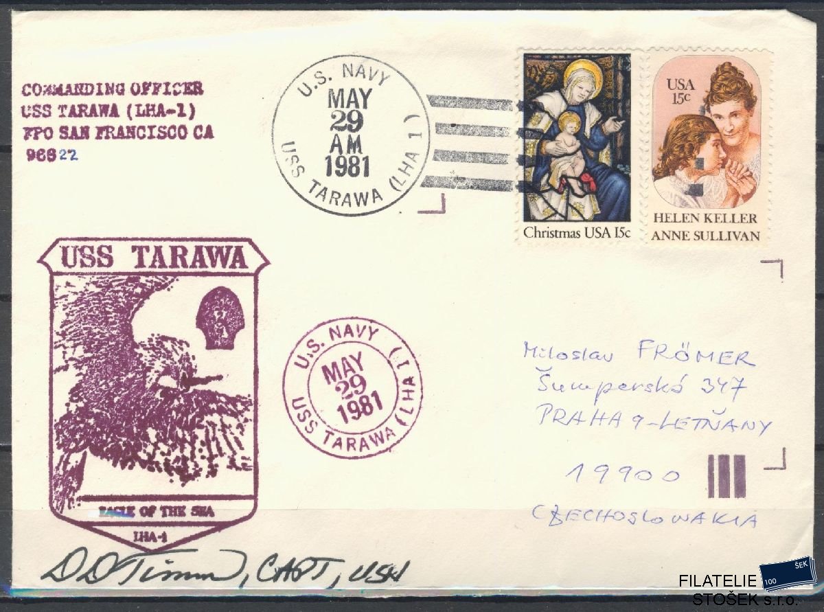 Lodní pošta celistvosti - USA - USS Tarawa