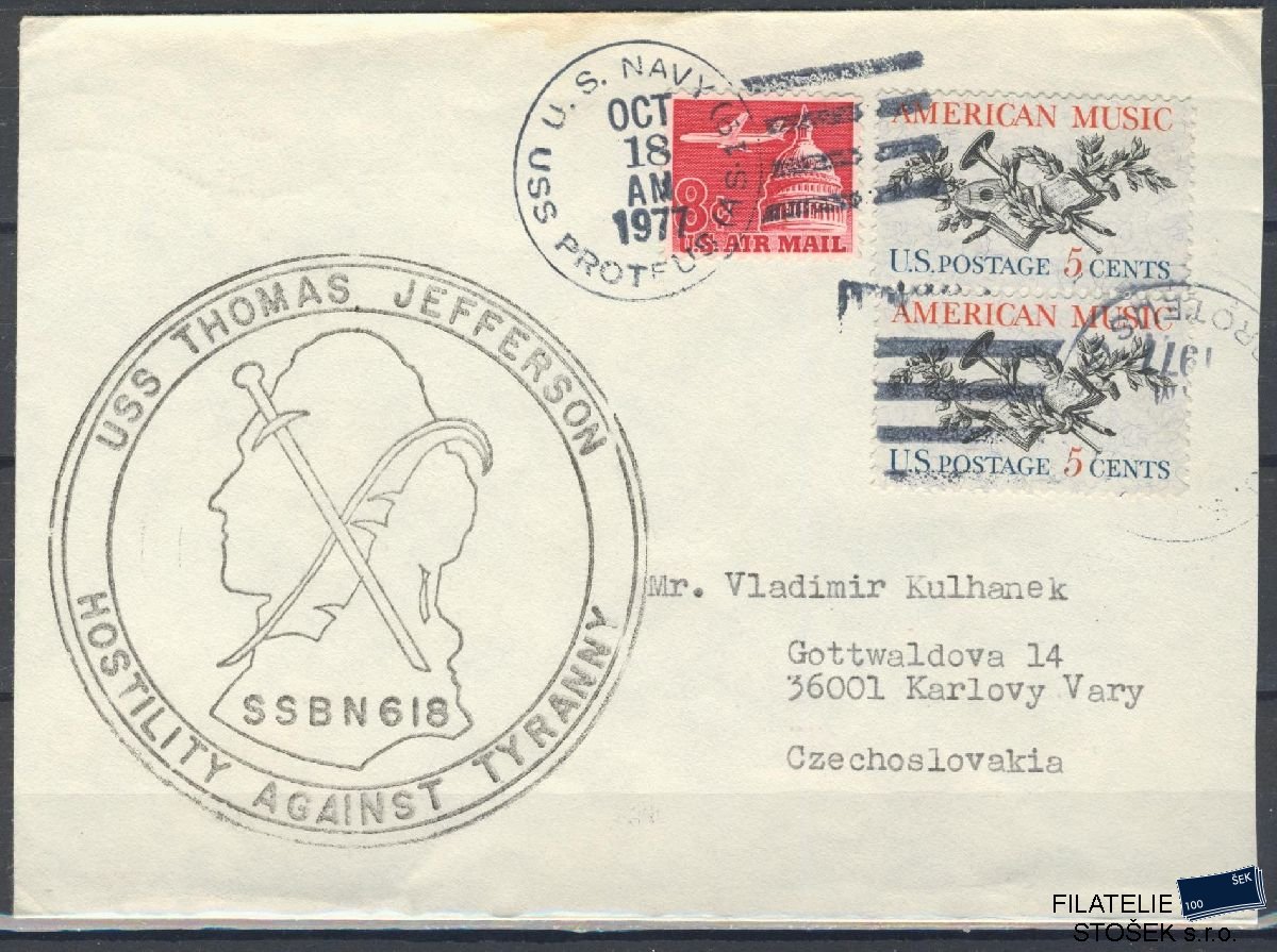 Lodní pošta celistvosti - USA - USS Thomas Jefferson