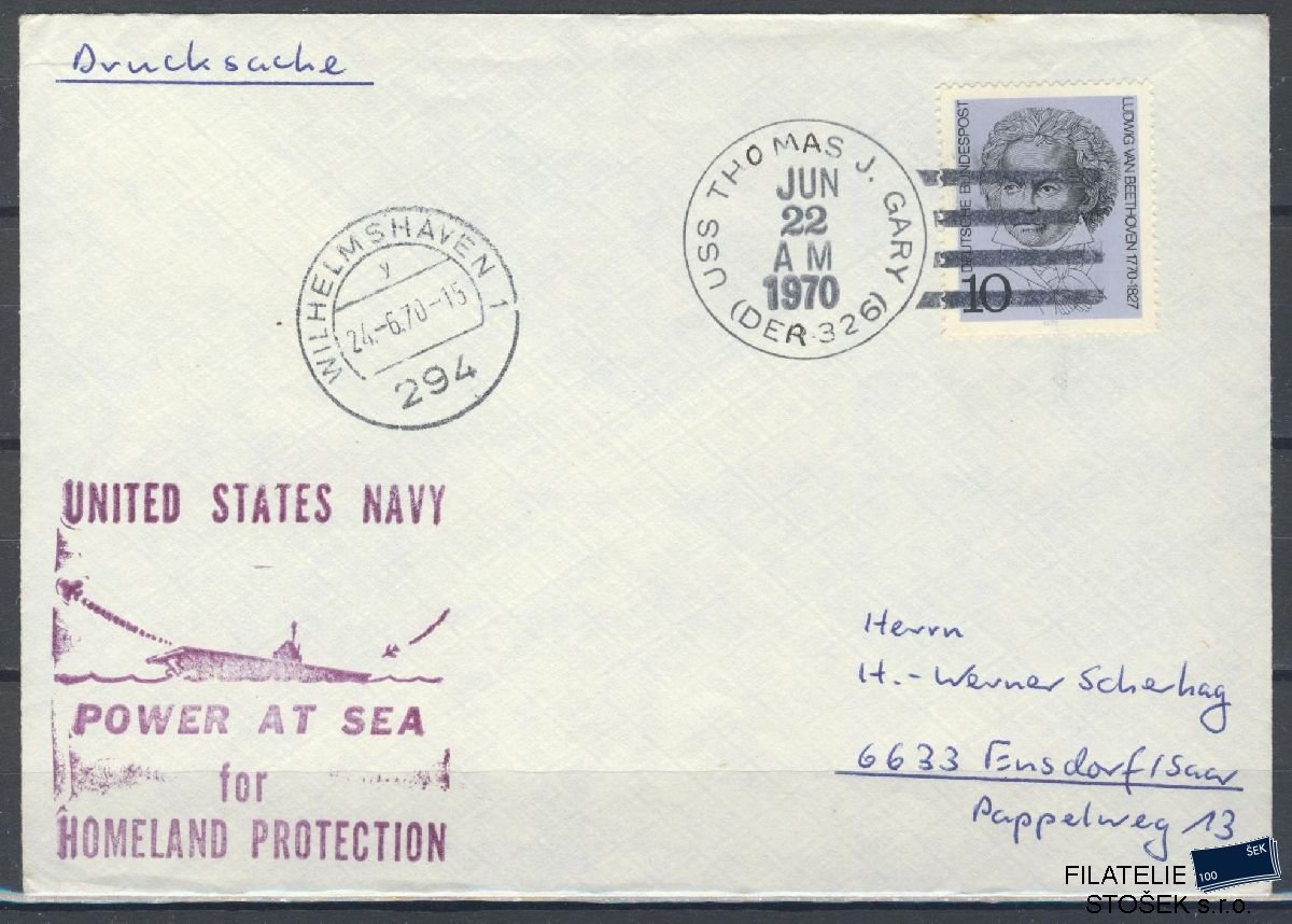 Lodní pošta celistvosti - USA - USS Thomas J Gary