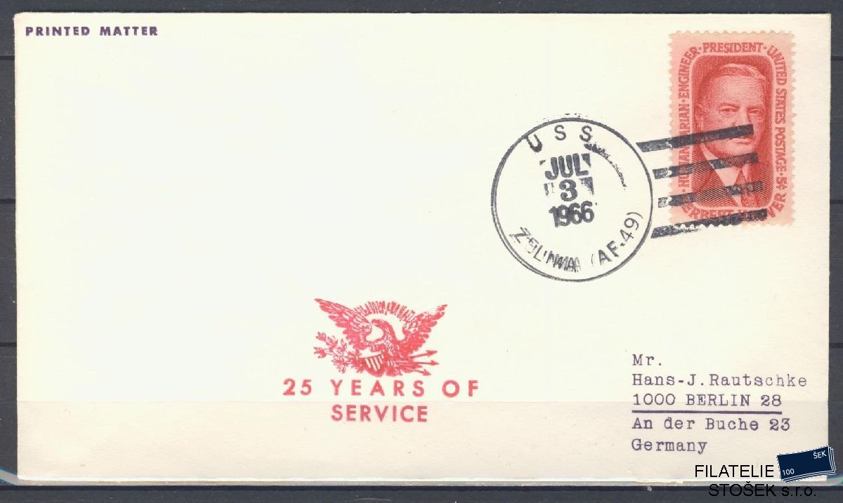 Lodní pošta celistvosti - USA - USS Zelima