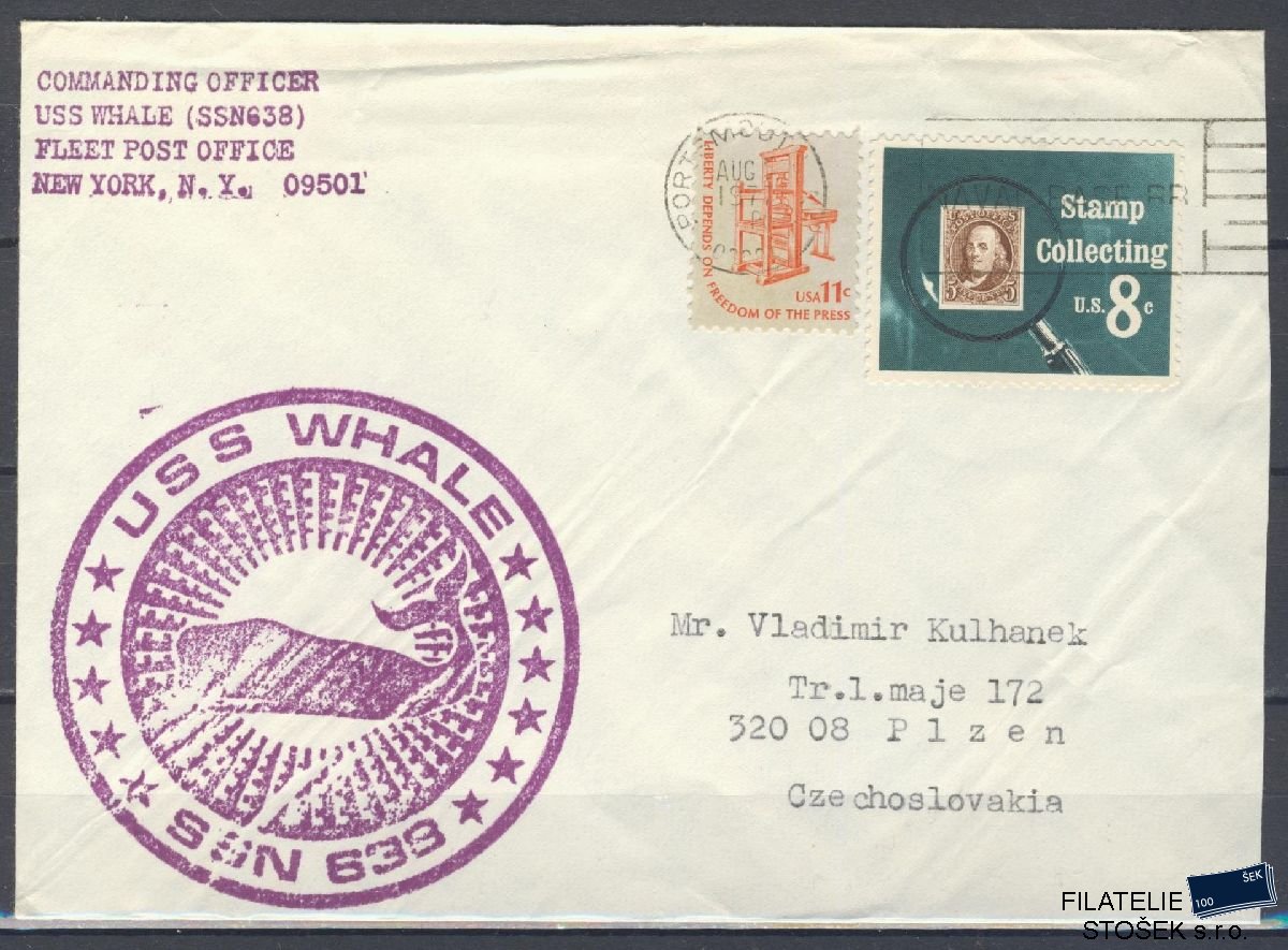Lodní pošta celistvosti - USA - USS Whale
