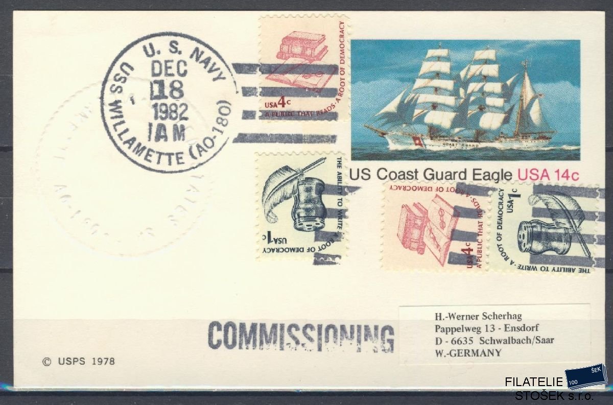 Lodní pošta celistvosti - USA - USS Willamette