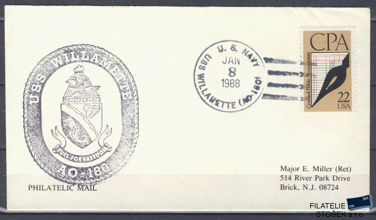 Lodní pošta celistvosti - USA - USS Willamette