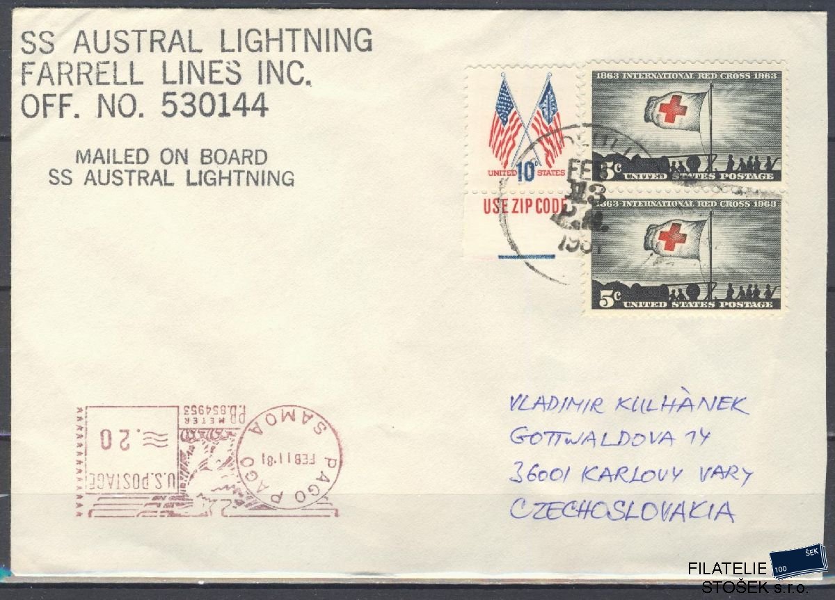Lodní pošta celistvosti - USA - USS Austral Lighting