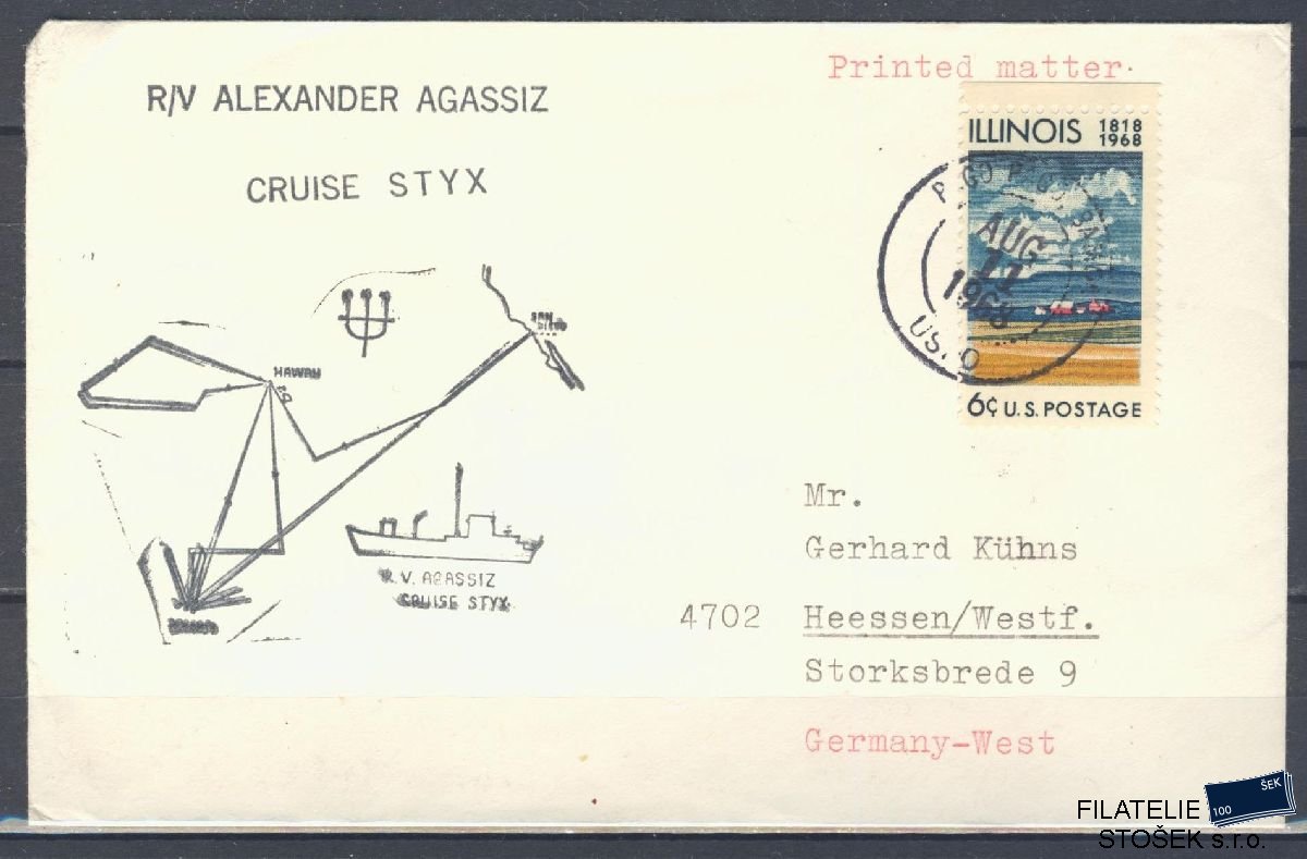 Lodní pošta celistvosti - USA - USS Alexander Agassiz