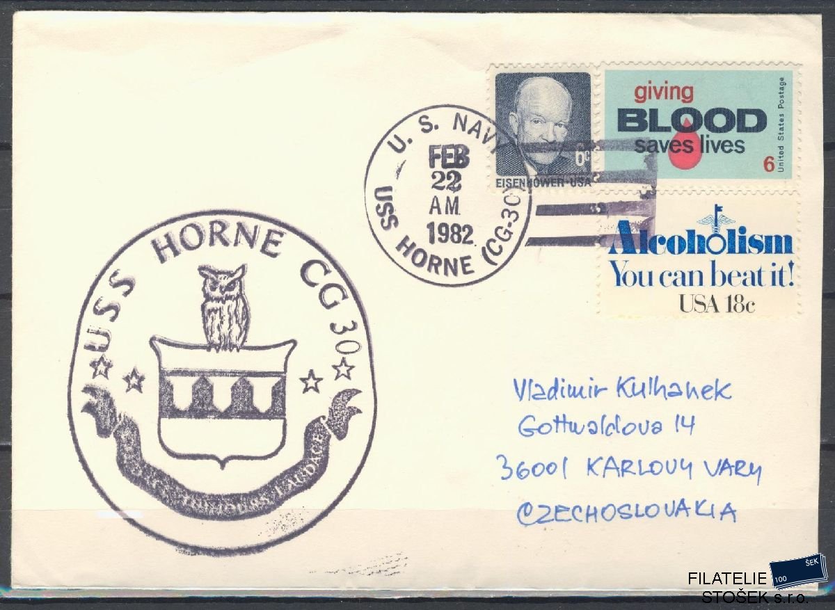 Lodní pošta celistvosti - USA - USS Horne