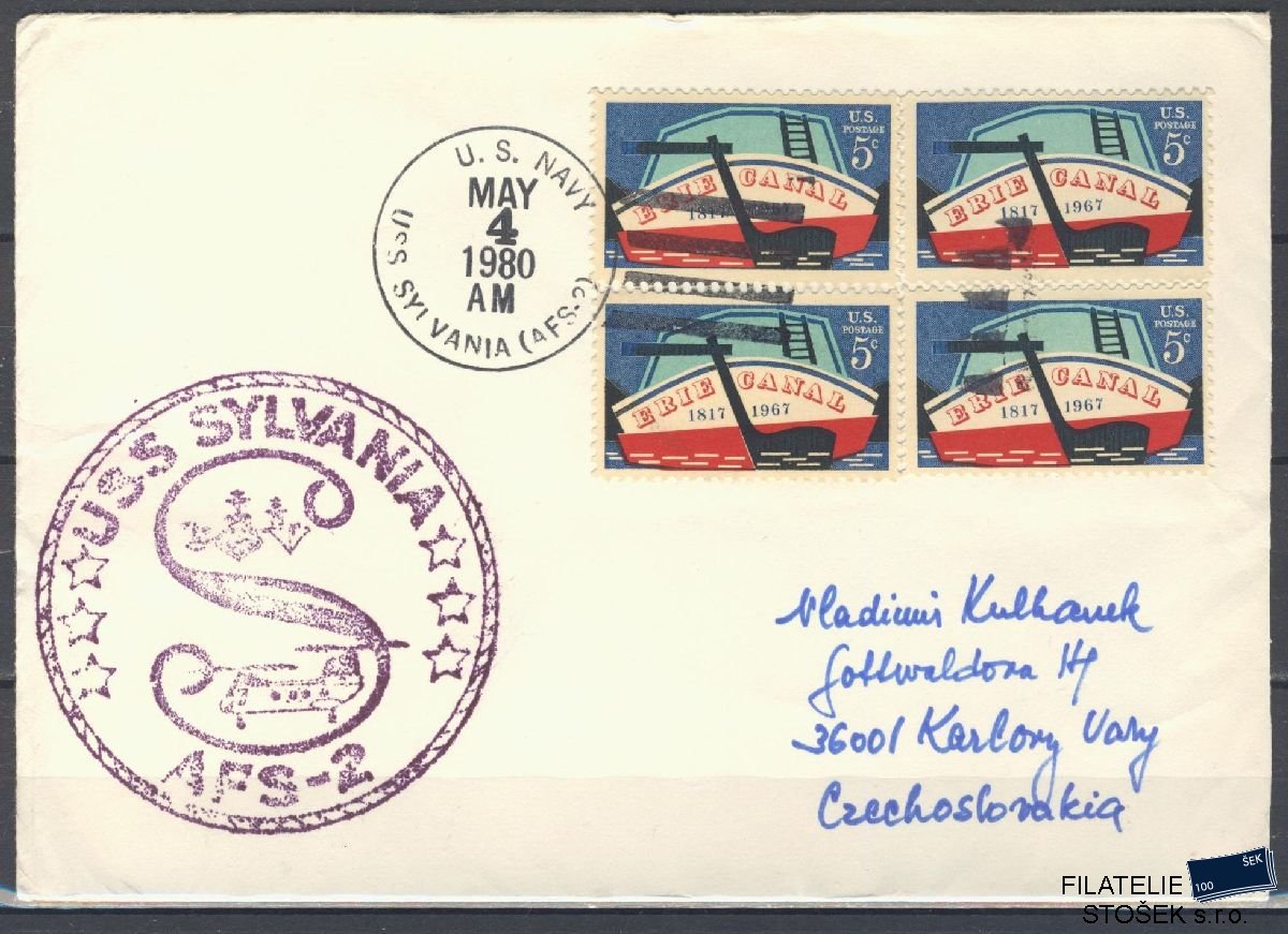 Lodní pošta celistvosti - USA - USS Sylvania