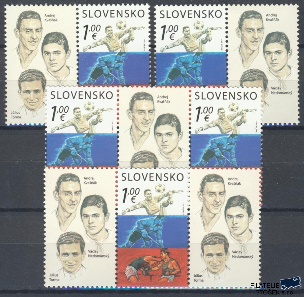 Slovensko známky 639 - kupóny - Sestava známek