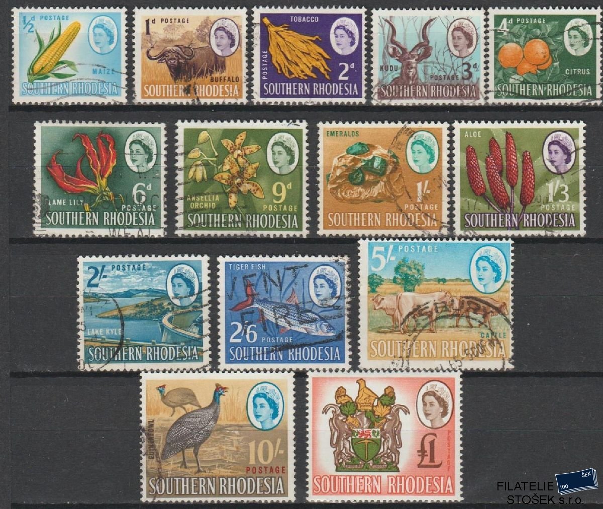 Rhodesia & Nyasaland známky Mi 94-107 - Sestava