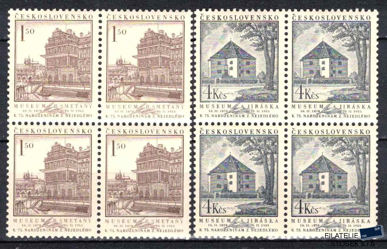 ČSSR známky 702-3 Čtyřbloky